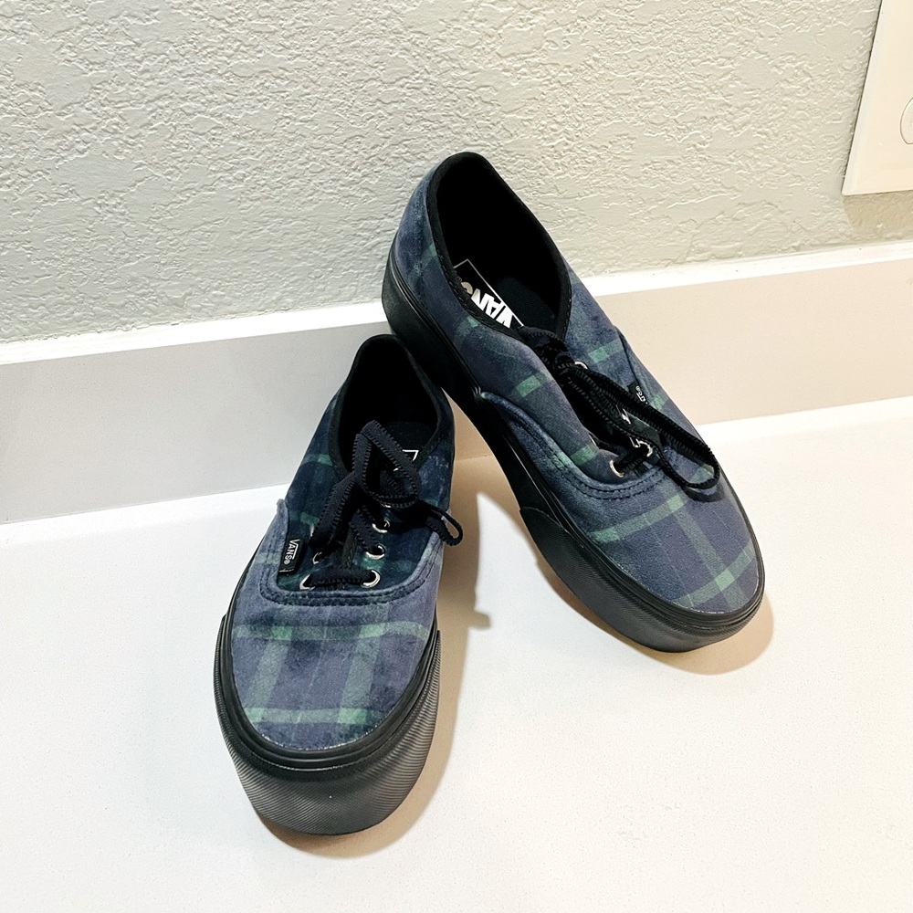 Vans Velvet Plaid Platform Sneakers